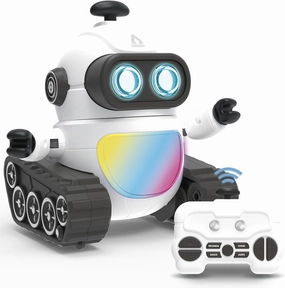 Remote Control Robot Toys for Boys and Girls, Rechargeable Robot with Music, dance, Program,Auto-Demonstration,Controllable Cool Lighting,360°Rotation,Steam Robot Gifts for 3,4,5,6 year old kids