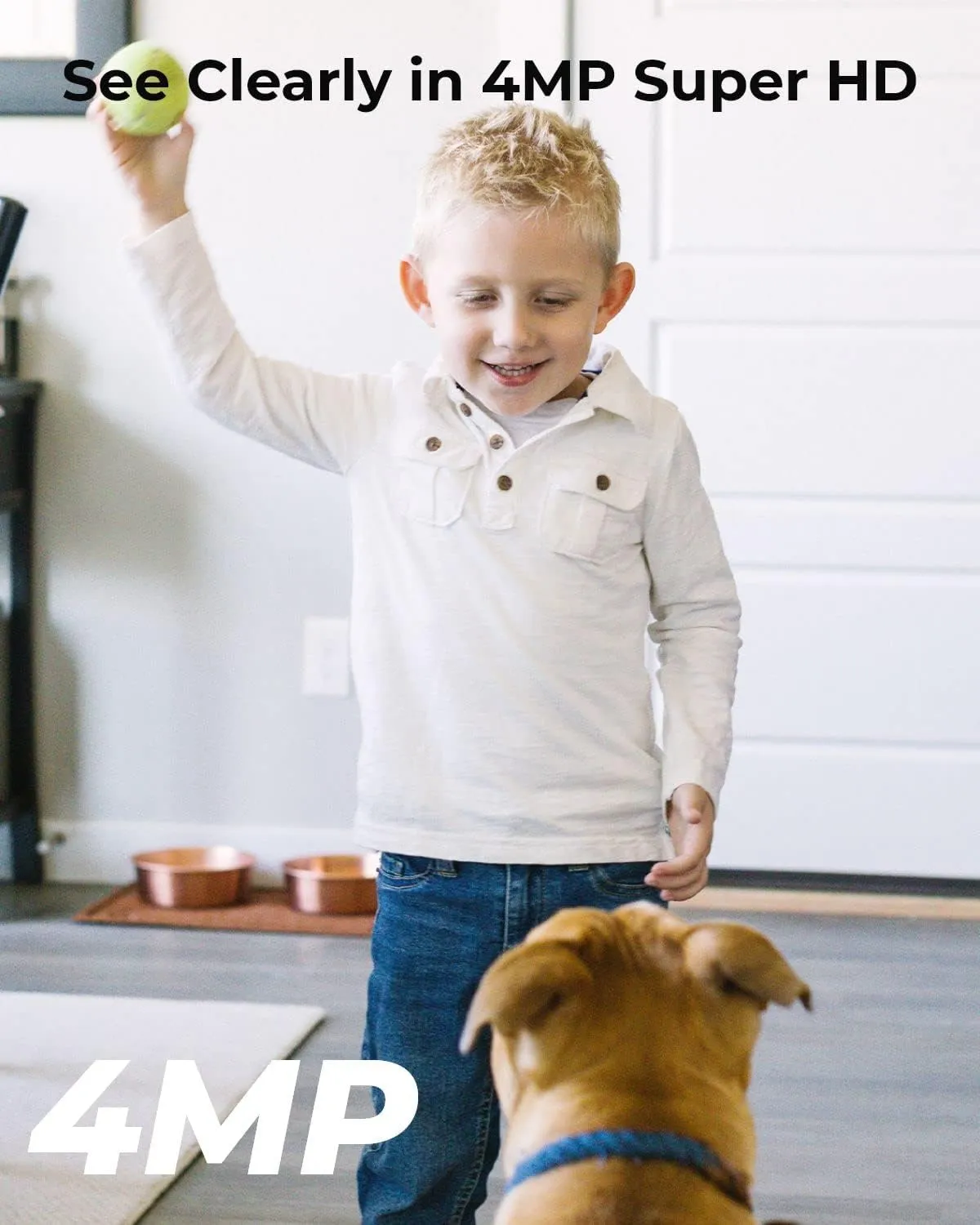 REOLINK Indoor Security Camera E1 Pro(Black), 4MP Plug-in Pet Camera Support 2.4/5 GHz WiFi, 360 Degree Auto Tracking Baby/Dog Monitor, Person/Pet Detection, Night Vision, 2 Way Audio, Local Storage