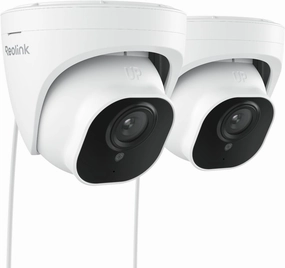 REOLINK 5MP PoE Security Camera, Surveillance Outdoor Indoor for home, Person/Vehicle/Pet Detection, Time-Lapse, Work with Smart Home, 100ft IR Night Vision, Support 256GB SD Card, RLC-520A(Pack of 2)