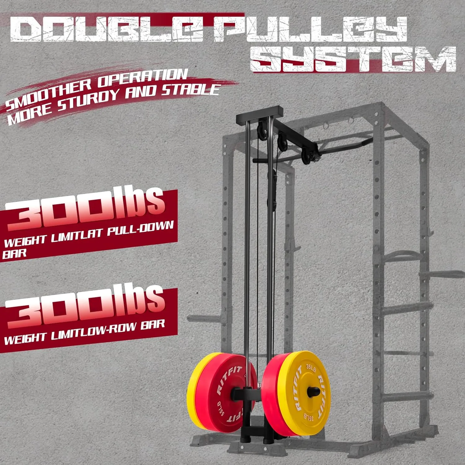 RitFit All-in-One Squat Rack for Home Gym, PPC02C Multi-Function 1000 LBS Capacity Power Cage with LAT Pulldown, Pulley System, Dip Bar, Landmine & More Power Rack Attachments, Package