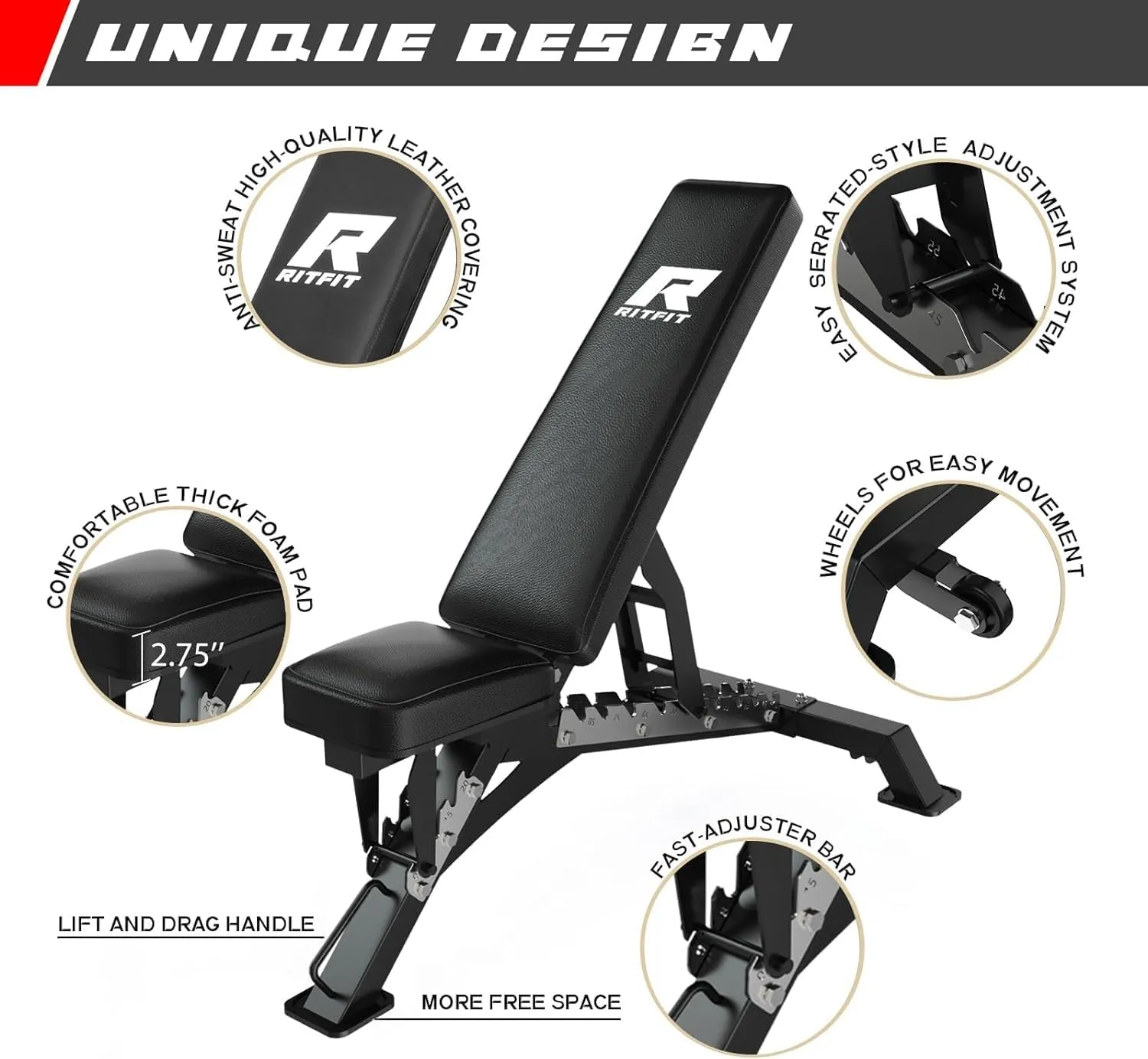 RitFit All-in-One Squat Rack for Home Gym, PPC02C Multi-Function 1000 LBS Capacity Power Cage with LAT Pulldown, Pulley System, Dip Bar, Landmine & More Power Rack Attachments, Package