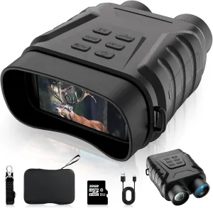 ROBBIN Night Vision Goggles, 4K Night Vision Binoculars for Adults, 8X Digital Zoom, with 32GB Card for Camping and Hunting
