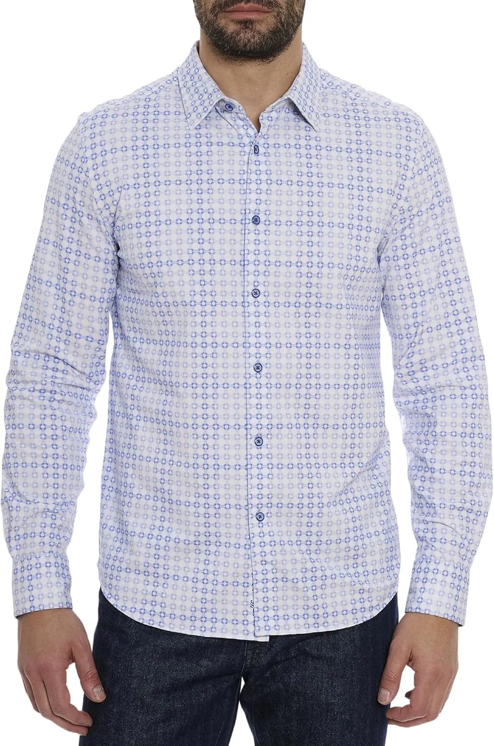 Robert Graham Men's Port of Call Long Sleeve Knit Button Down Shirt