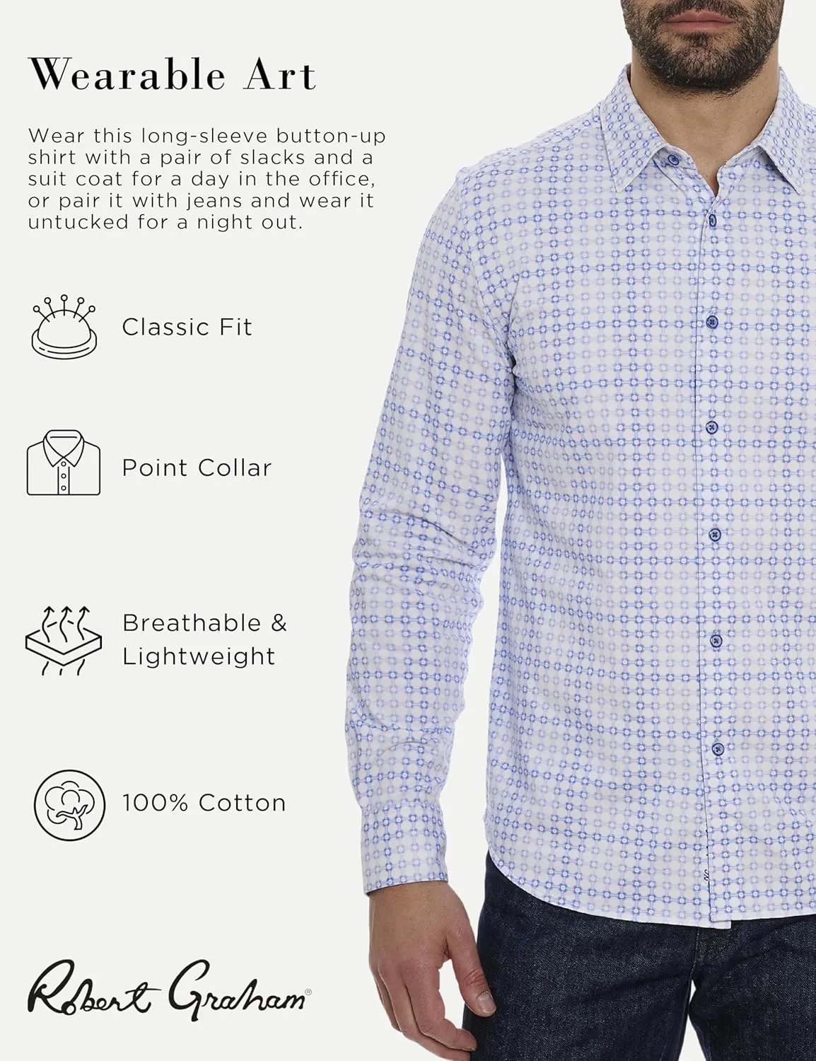 Robert Graham Men's Port of Call Long Sleeve Knit Button Down Shirt