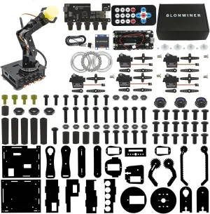 Robot Kit, Robot Arm Kits for Arduino Coding, Smart Robotic Arm Building Toy with OLED Display and Charging Function, 5DOF STEM Programming Mechanical Arm Claw Kit with Easy Grab