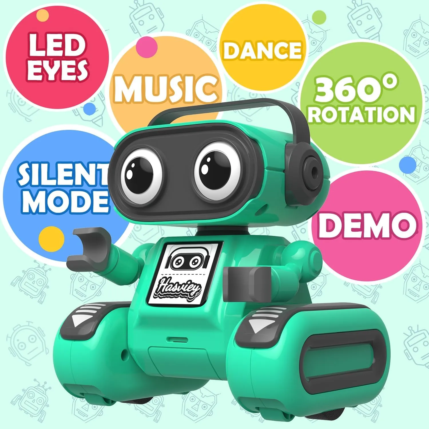 Robot Toys for Kids, Rechargeable Remote Control Toys for Boys 3-5, RC Robots with Auto-Demonstration, Recording, Repeat, Flexible Head & Arms, Dance Moves, Music, Gift Ideas for Birthday Xmas
