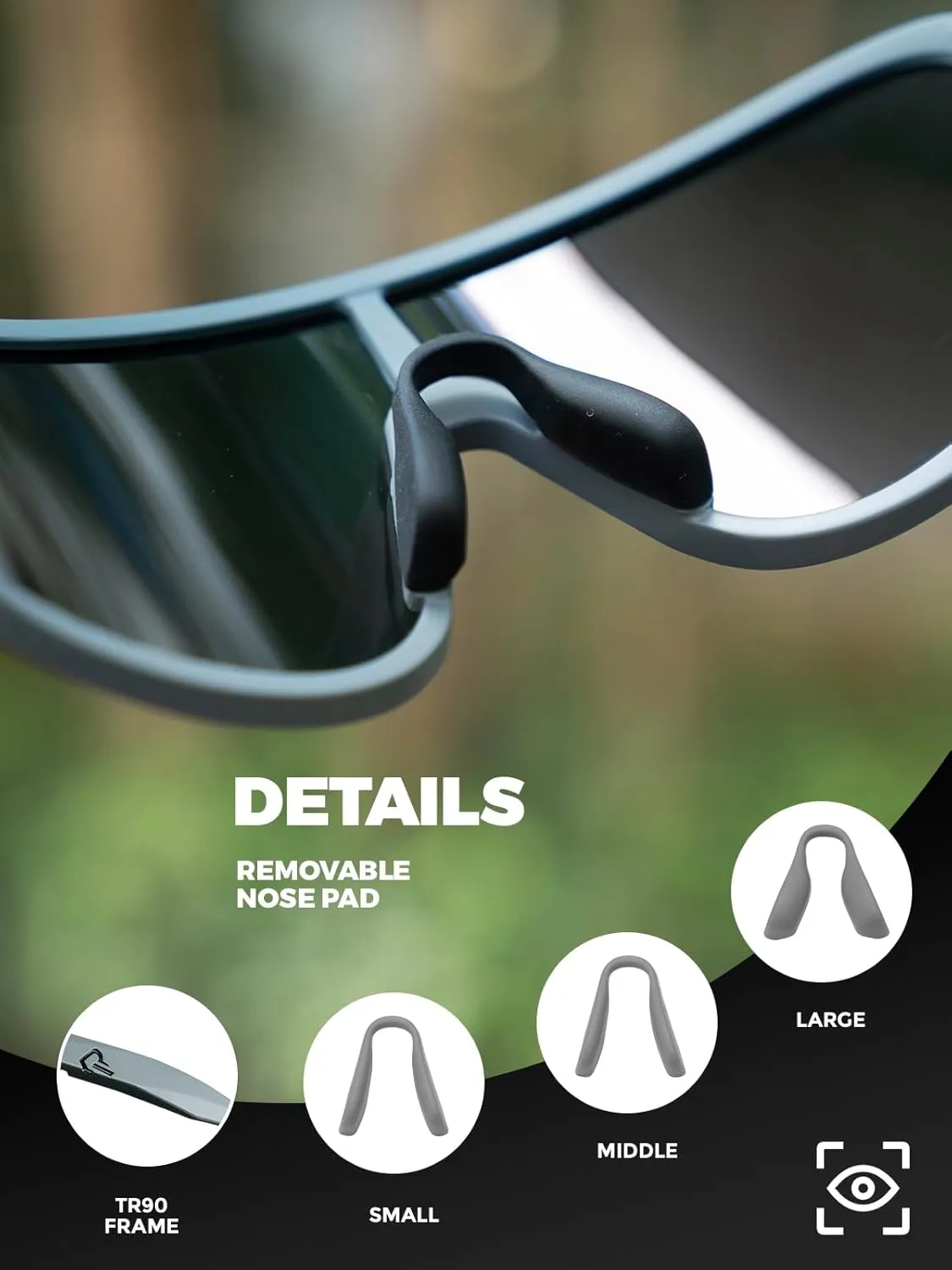 ROCKBROS Polarized Cycling Glasses Baseball Sunglasses Polarized Sunglasses for Men Womens UV400 Sports Sunglasses