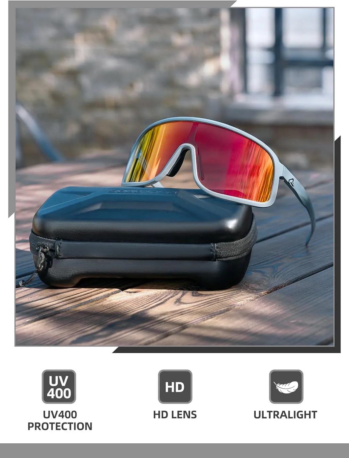 ROCKBROS Polarized Cycling Glasses Baseball Sunglasses Polarized Sunglasses for Men Womens UV400 Sports Sunglasses