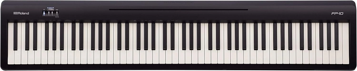 Roland FP-10 Digital Piano - Black Bundle with KSC-FP10 Stand, Bench, Sustain Pedal, Instructional Book, Online Lessons, Instructional DVD, and Austin Bazaar Polishing Cloth