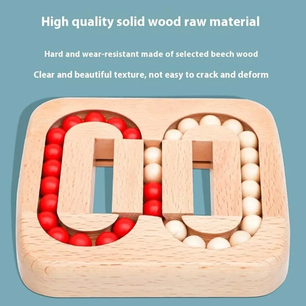 Rotating Magic Bean Fingertip Toy Wood Puzzles, Wooden Spinning Magic Cube to Relieve Stress Anxiety for Adults, Fidget Puzzles Interactive, Funny Bean Brain Teaser Sensory Puzzles(2PCS Wooden Beads)