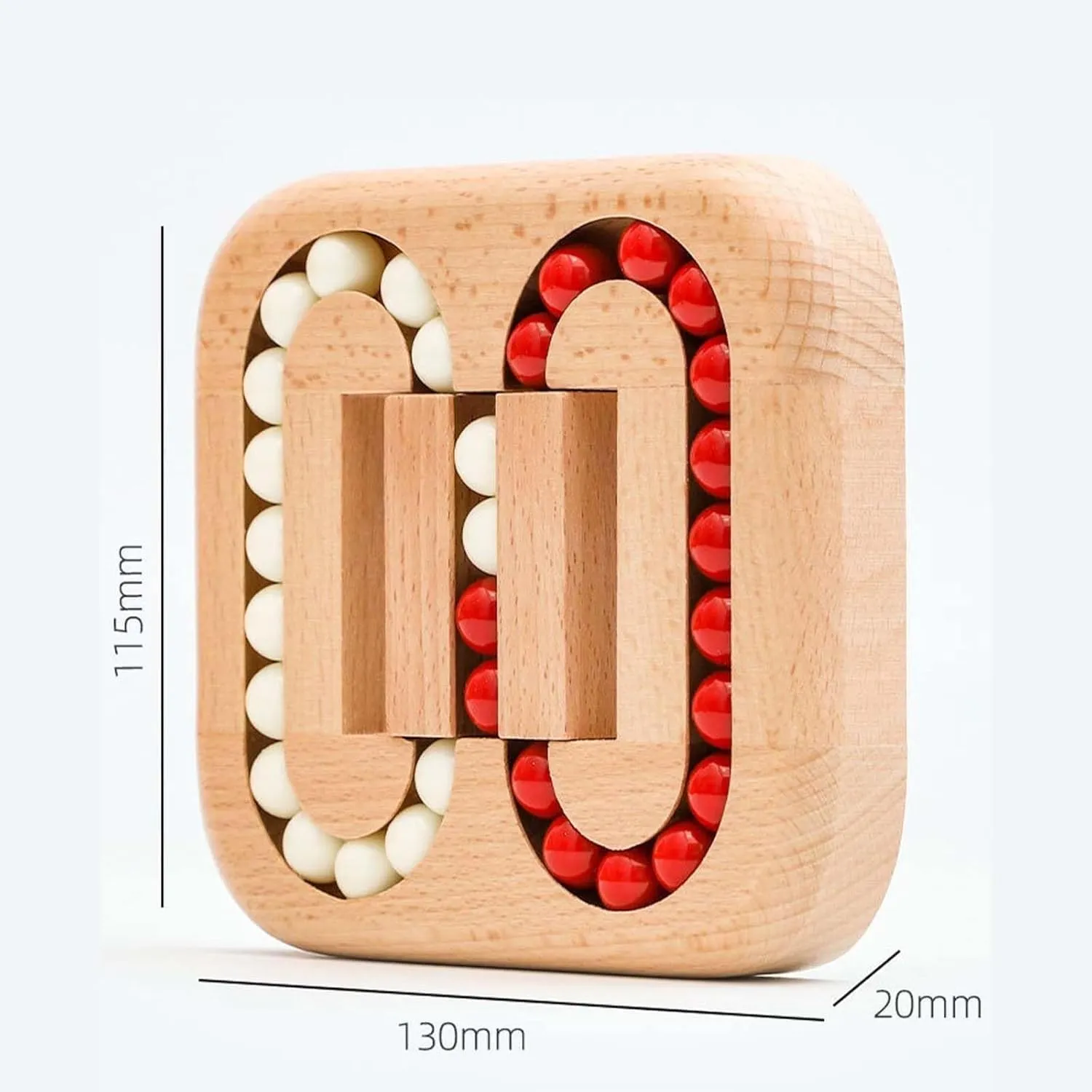 Rotating Magic Bean Fingertip Toy Wood Puzzles, Wooden Spinning Magic Cube Toys, Funny Bean Brain Teaser Sensory Puzzles, Interactive Rotating Puzzles Cube for Adults (2PCS,Wooden Beads)