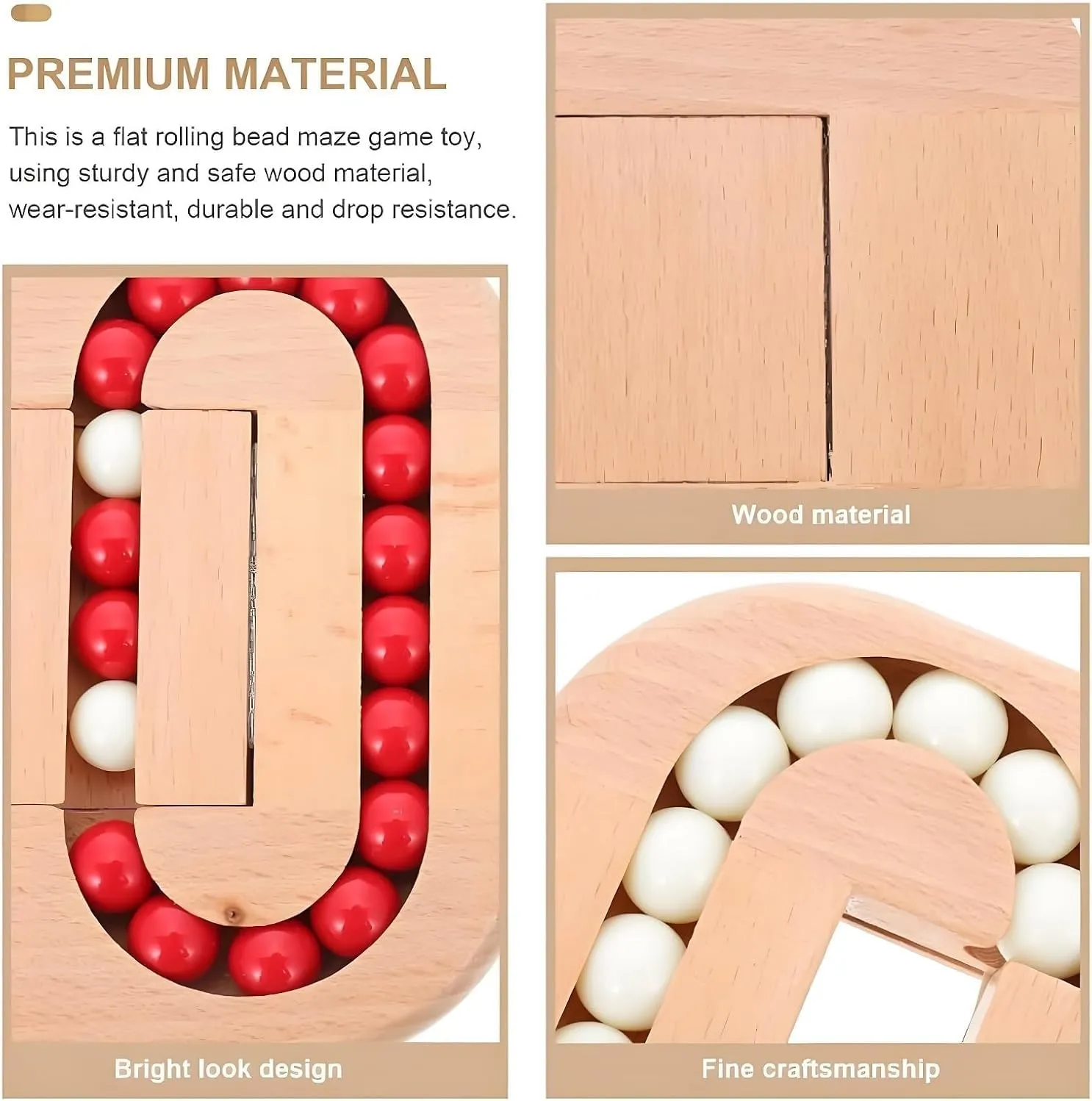 Rotating Magic Bean Fingertip Toy Wood Puzzles, Wooden Spinning Magic Cube Toys, Funny Bean Brain Teaser Sensory Puzzles, Interactive Rotating Puzzles Cube for Adults (2PCS,Wooden Beads)