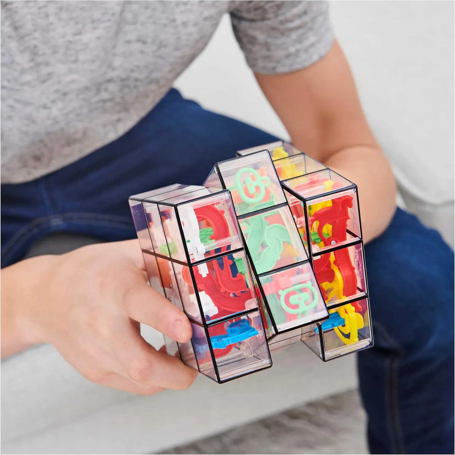 Rubik’s Perplexus Fusion 3x3 Gravity 3D Maze Game Brain Teaser Puzzle Ball | Anxiety Relief Items Cool Stuff | Sensory Toys for Adults & Kids Ages 8 