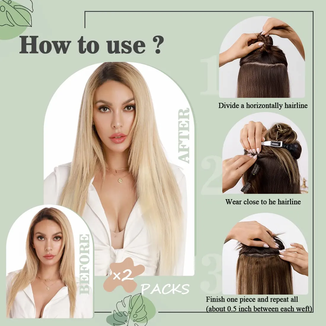S-noilite Clip in Human Hair Extensions Full Head 8 Pieces/Set Long Straight Silky Soft Clip on Hair (18"-100g #4 Medium Brown)