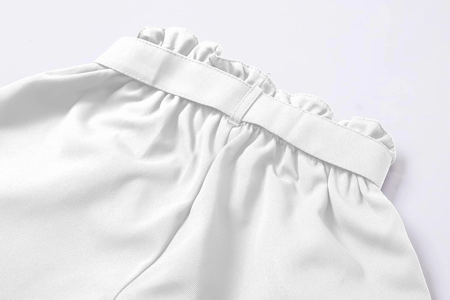 SANGTREE Girl's Casual Ruffled Paperbag Waist Shorts, 3 Years - Women 3XL