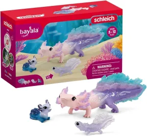 Schleich Bayala - 3 PC Colorful Axolotl Toy Set - Fantasy Mermaid Creature Playset for Girls and Boys - Cute Mythical Fairy Salamander Figures - Durable, Fun Animal Toys for Kids Ages 5  - 70593