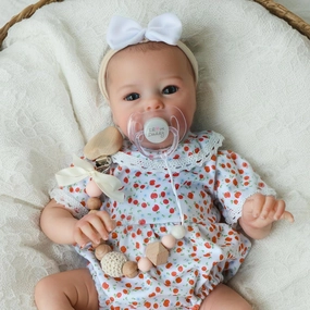 SCOM Realistic Reborn Baby Dolls Tink - 16 Inch Vinyl Preemie Baby Doll, Poseable Real Life Baby Girls Dolls with Soft Weighted Cloth Body Newborn Baby Doll Gift Toy for Boy or Girl Ages 3 