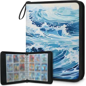 Sea Swell 3 Ring Trading Zipper Binder Strap, Trading Card Binder 9 Pocket, 900 Pockets Card Holder with 50 Removable Sleeves for Game Cards