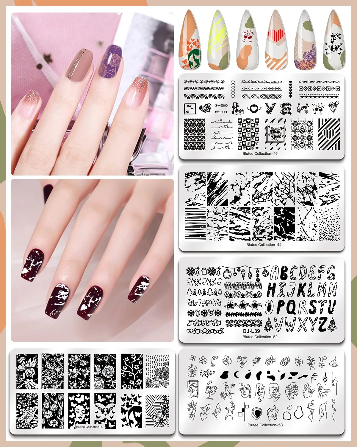 SEISSO 12 Colors Nail Stamping Polish Gels 5Pcs Stamp Print Templates 1 Peel Off Nail Tape Stamp Latex 1 Stamper with Scraper, Stamping Nail Polish Art Set Manicure Gift Collection