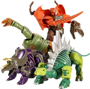 Sending from California 4Pcs Dinosaur Transformation Toy Realistic Figure with Movable Joints Educational Dinosaur Toys