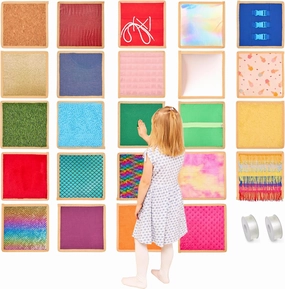 Sensory Wall Panel for Kids | Textured Tiles Sensory | Sensory Wall Pads for Play & Learning | Sensory Mats for Toddlers & Classrooms | Wall Padding for Kids Playroom | Sensory Wall 24 Pack