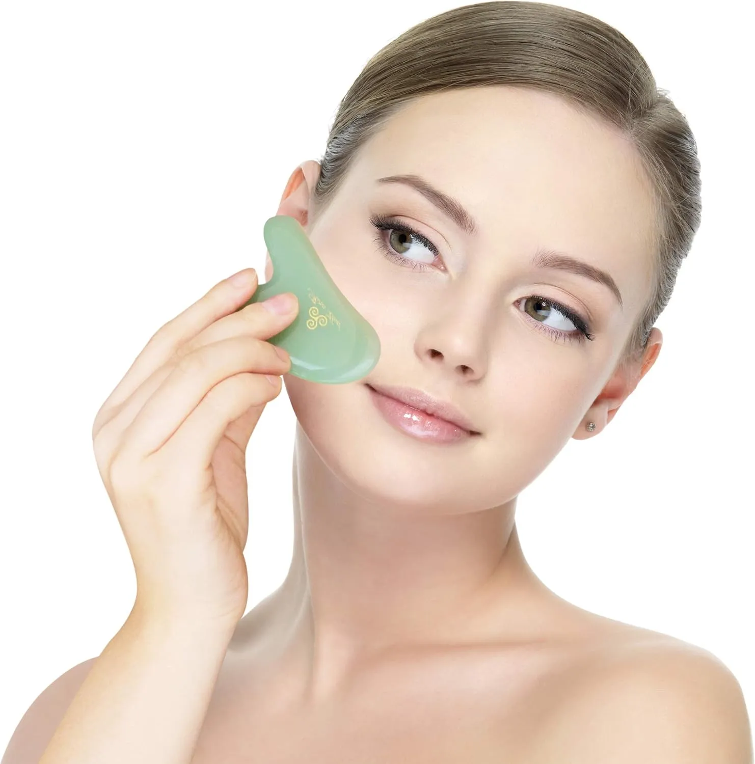 Set of 2 Gua Sha Facial Massagers of Jade Stone, Excellent Massage and Skincare Tool