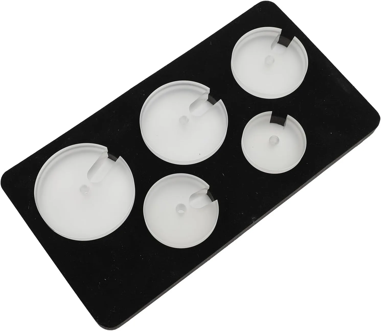 Set of 5 watch press dies, transparent, professional, clear rubber material, convenient for home and on the go, suitable for various watch sizes
