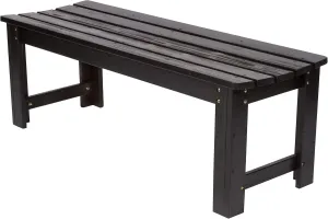 Shine Company Outdoor Wooden Backless Patio Garden Bench, 4 Ft, Black