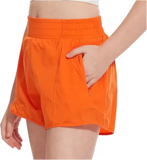 Shorts for Girls Kids Casual Summer Elastic Waist Athletic Short Pants Comfy Sports Running Workout Gym Jogger Shorts