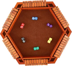 Sided Wooden Shut The Box Game Portable Math Board Game for Family Fun Classroom Parties Includes Visible Numbers Suitable for Multiple Players
