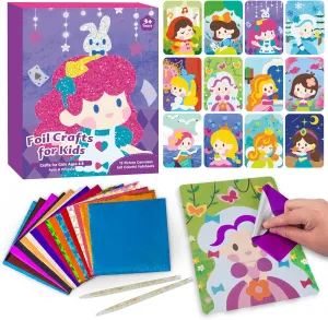 SIEOLL Foil Art for Kids Ages 4-8,Princess Crafts Toys,DIY Creative Activity for Boys Girls,Ideal Gifts