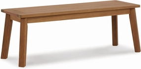 Signature Design by Ashley Janiyah Casual Outdoor Dining Bench, Light Brown