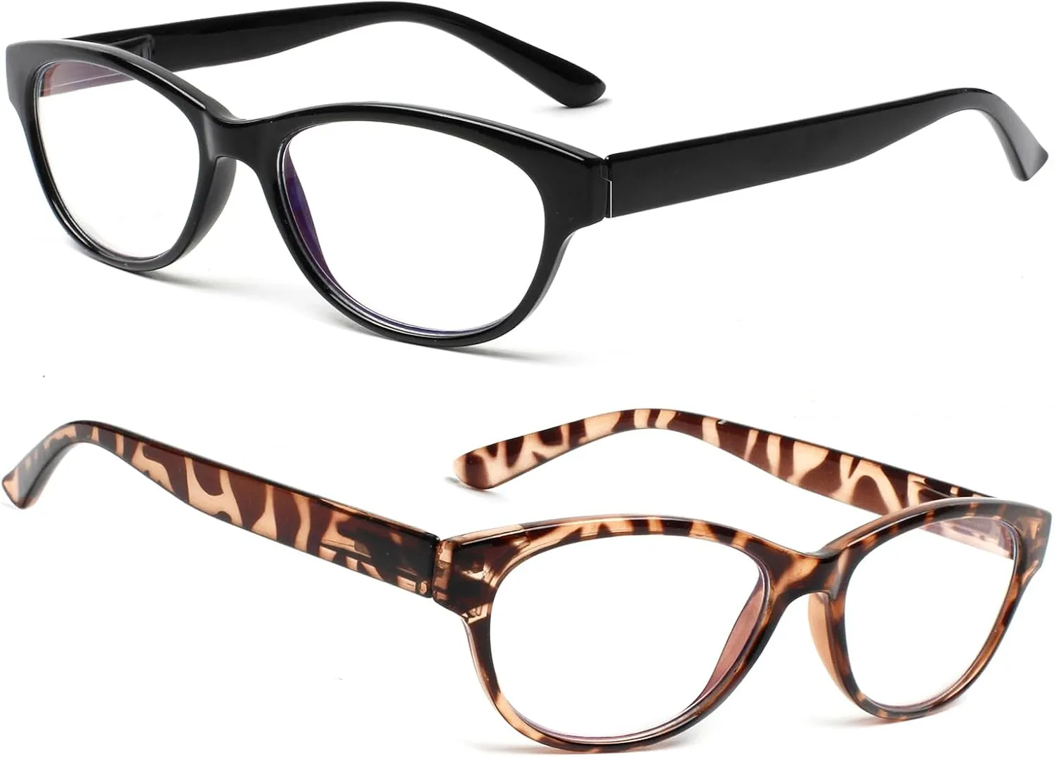 SIGVAN Ladies Cat Eye Reading Glasses 5 Pairs Blue Light Blocking Spring Hinge Fashion Pattern Print Readers for Women