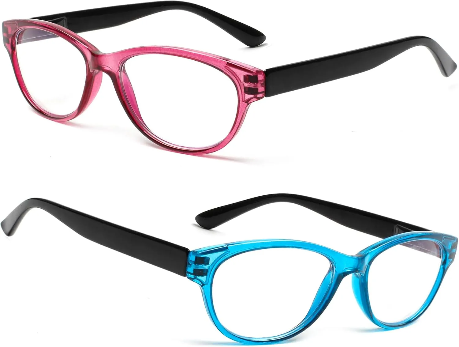 SIGVAN Ladies Cat Eye Reading Glasses 5 Pairs Blue Light Blocking Spring Hinge Fashion Pattern Print Readers for Women