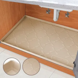 SIKADEER 37" x 22" Under Sink Mat Waterproof, Silicone Mat Kitchen Drawer Shelf and Cabinet Liner, Sink Protector for Kitchen Organizers and Storage, Boot Tray Pet Food Mat