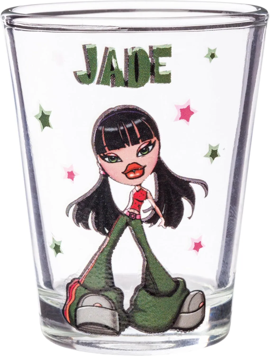 Silver Buffalo Bratz Dolls Fashionista Stars Featuring Jade, Yasmin, Cloe, and Sasha 4 Pack Mini Glasses, 1.5 Ounces