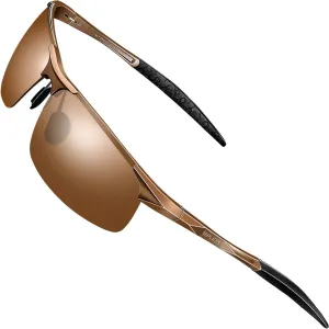 SIPLION Sunglasses Men Polarized for Men's Driving Sport Fishing hiking UV Protection Al-Mg Metal Frame Ultra Light