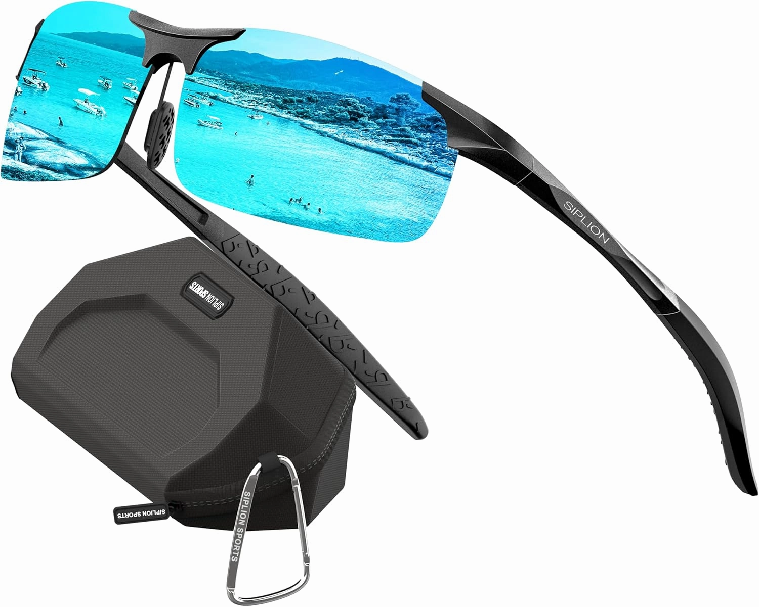 SIPLION Sunglasses Men Polarized for Men's Driving Sport Fishing hiking UV Protection Al-Mg Metal Frame Ultra Light
