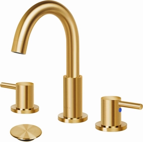 SK1B001AR Bathroom Sink faucets, 8 INCH Gooseneck - Lever, Gold   G
