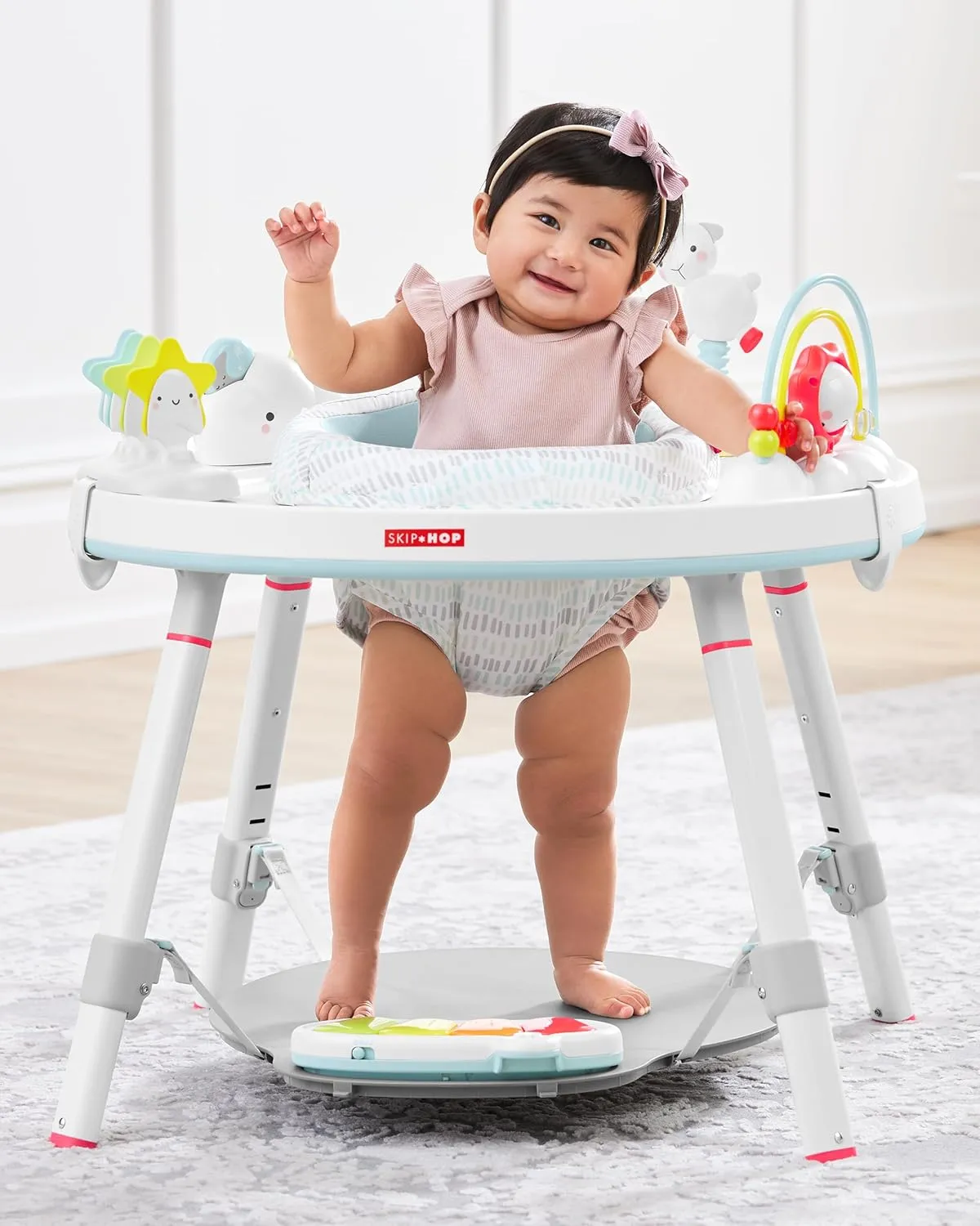 Skip Hop Baby Activity Center: Interactive Play Center with 3-Stage Grow-with-Me Functionality, 4mo , Silver Lining Cloud