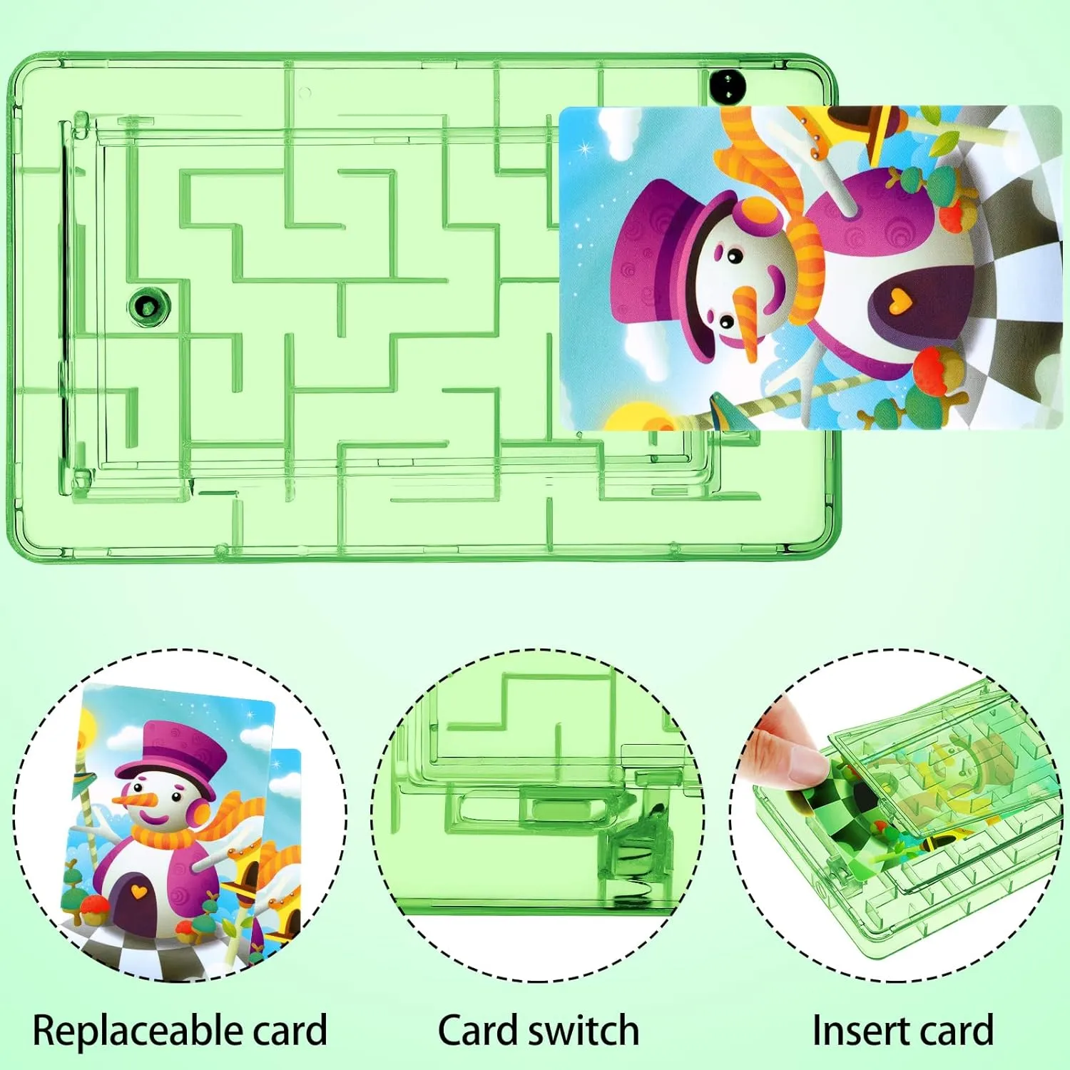 Skylety 5 Pcs Money Puzzle Box Gift Card Box Plastic Puzzle Card Holder Fun Maze Intellectual Pinball Machine Game for Teens and Adults Birthday Party Favors(Green)