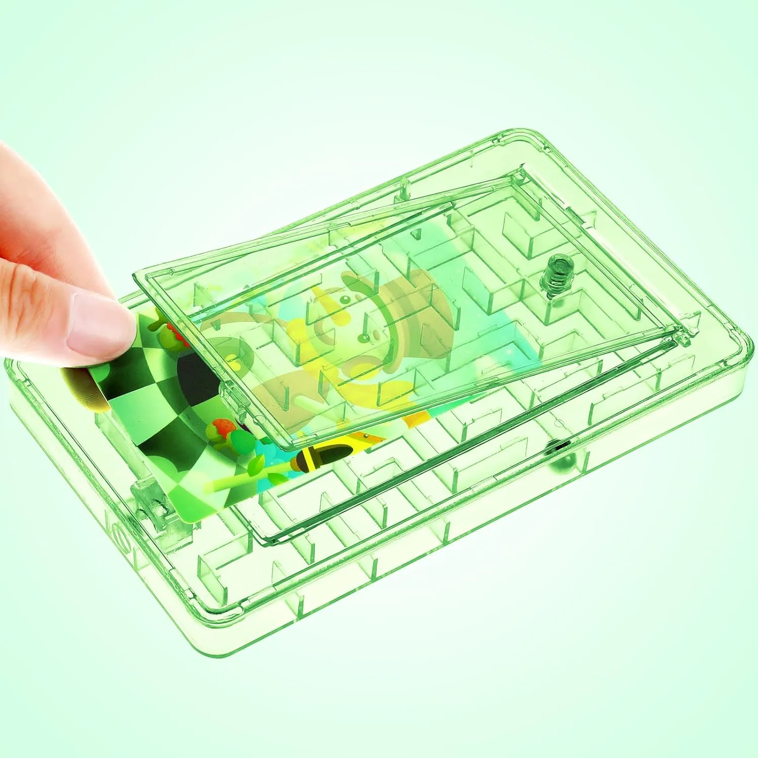 Skylety 5 Pcs Money Puzzle Box Gift Card Box Plastic Puzzle Card Holder Fun Maze Intellectual Pinball Machine Game for Teens and Adults Birthday Party Favors(Green)