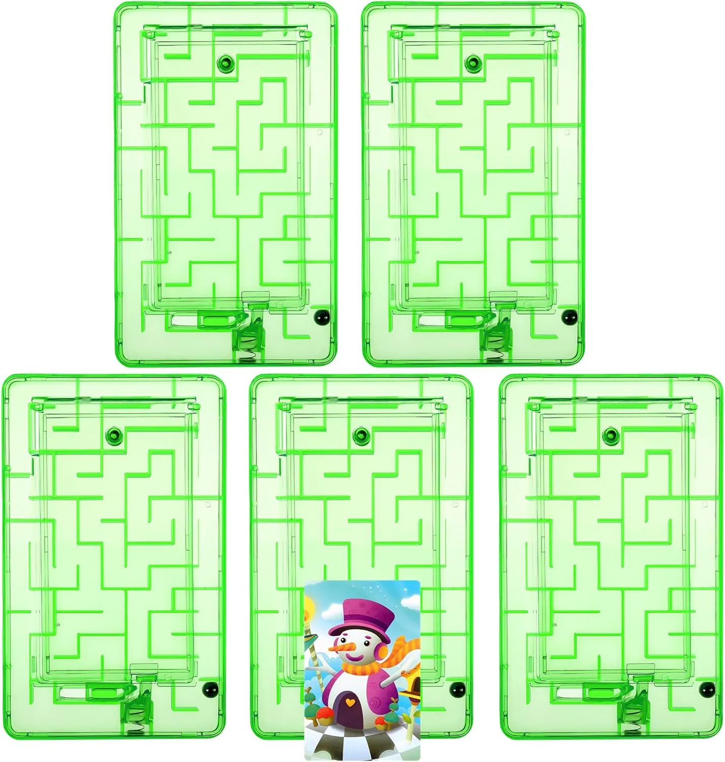 Skylety 5 Pcs Money Puzzle Box Gift Card Box Plastic Puzzle Card Holder Fun Maze Intellectual Pinball Machine Game for Teens and Adults Birthday Party Favors(Green)