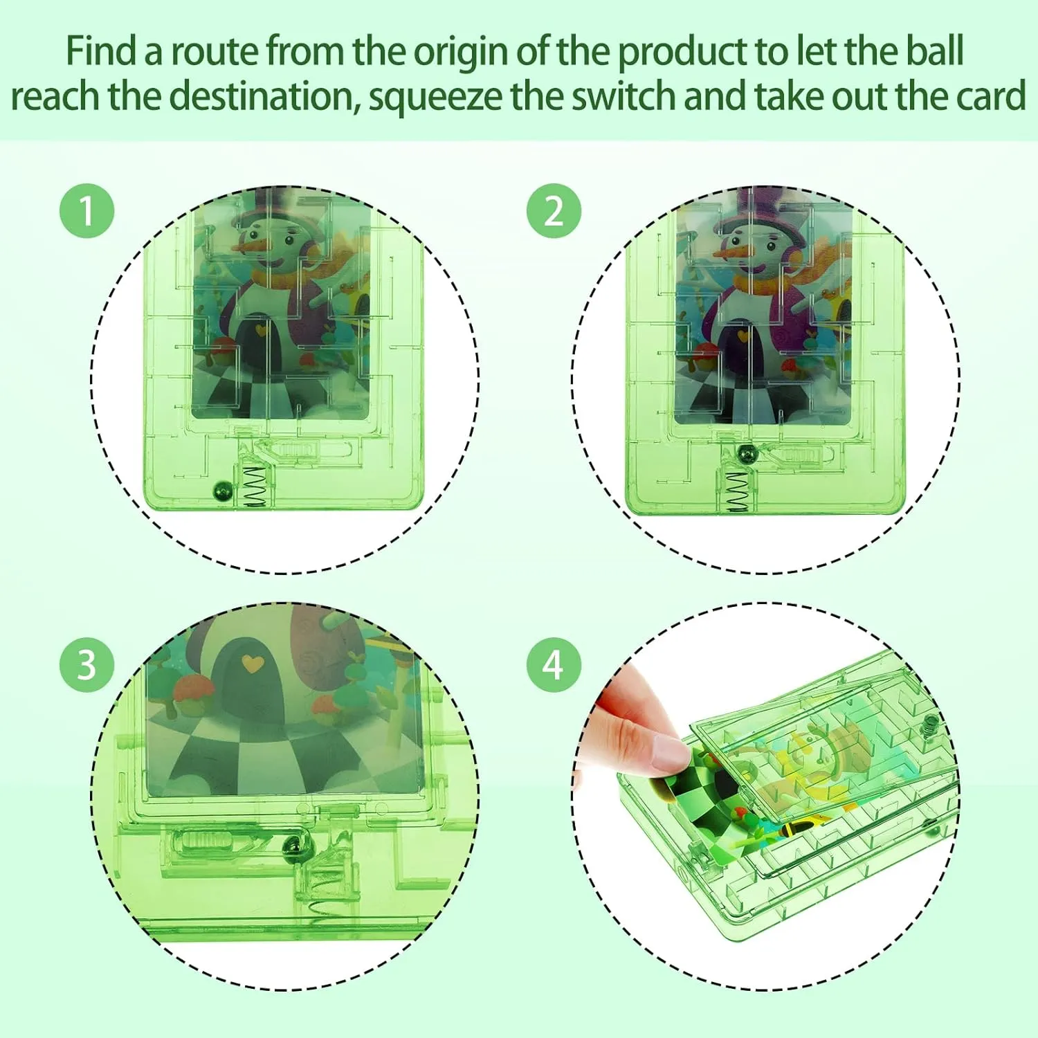 Skylety 5 Pcs Money Puzzle Box Gift Card Box Plastic Puzzle Card Holder Fun Maze Intellectual Pinball Machine Game for Teens and Adults Birthday Party Favors(Green)