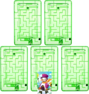 Skylety 5 Pcs Money Puzzle Box Gift Card Box Plastic Puzzle Card Holder Fun Maze Intellectual Pinball Machine Game for Teens and Adults Birthday Party Favors(Green)