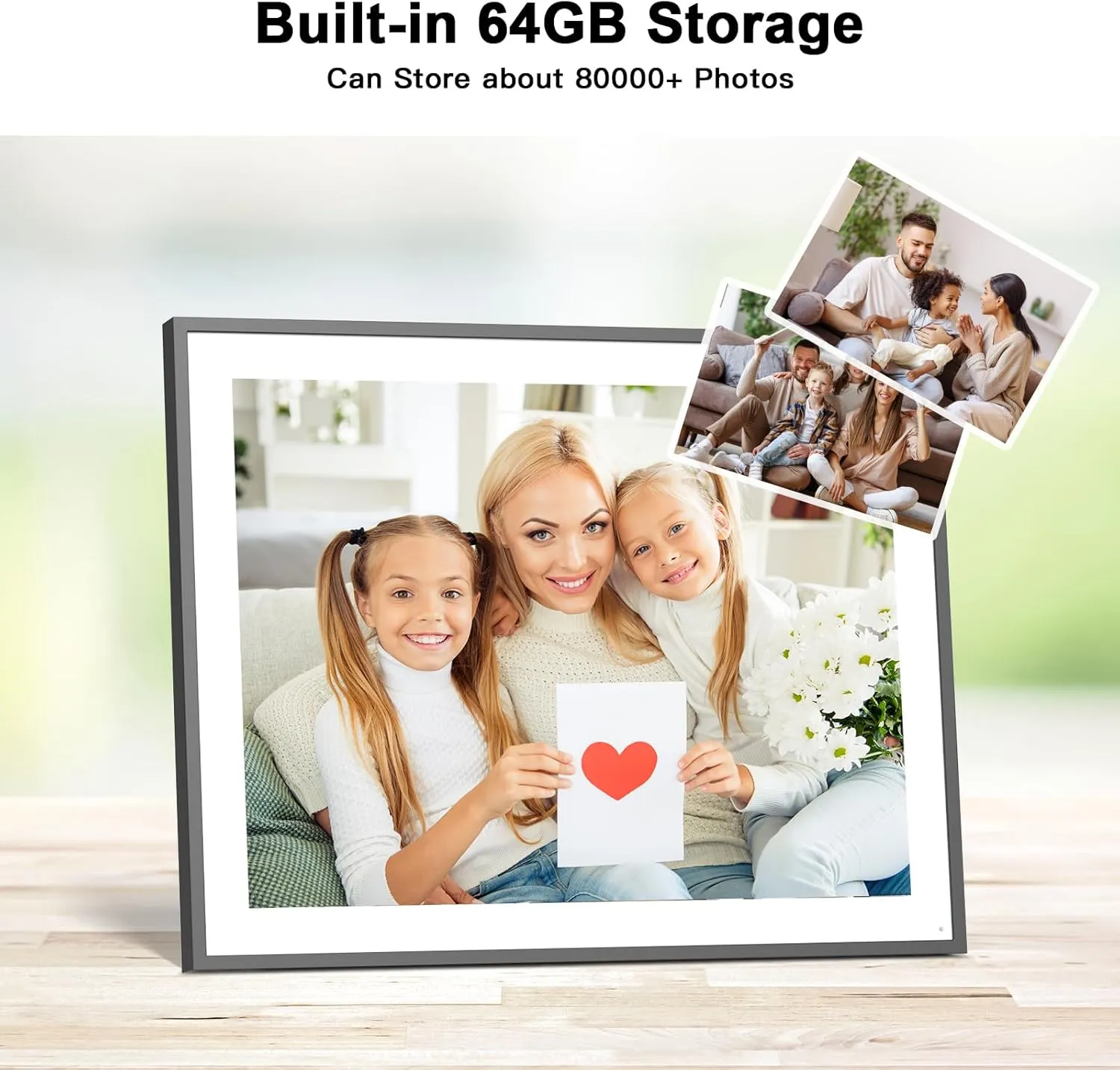 Smart Digital Picture Frame 19-inch-Photo-Frame - Dual-WiFi Large Digital Frame, Touch Screen, 64GB, Full Function, Wall Mountable, Easily Sharing Photos Videos via App Email, Unlimited Cloud Storage