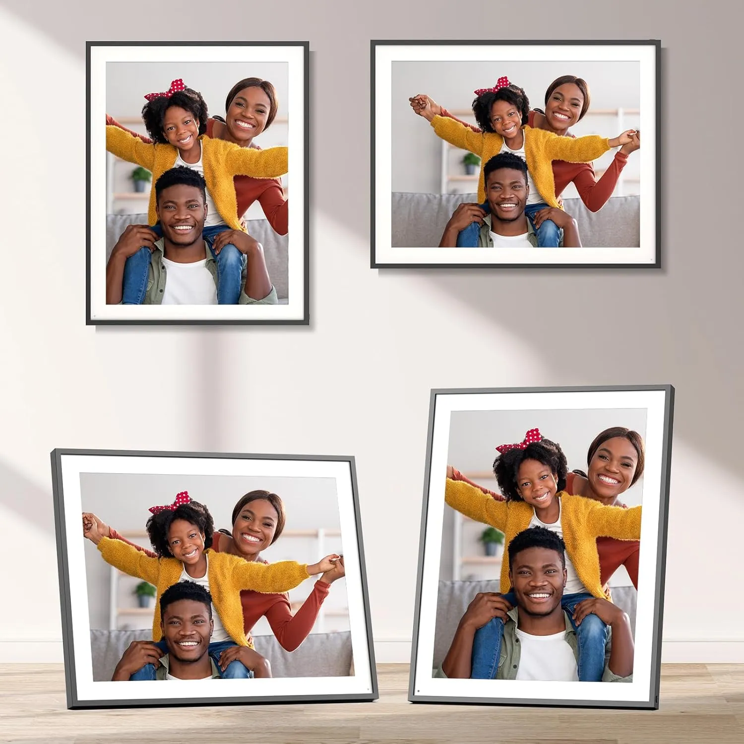 Smart Digital Picture Frame 19-inch-Photo-Frame - Dual-WiFi Large Digital Frame, Touch Screen, 64GB, Full Function, Wall Mountable, Easily Sharing Photos Videos via App Email, Unlimited Cloud Storage