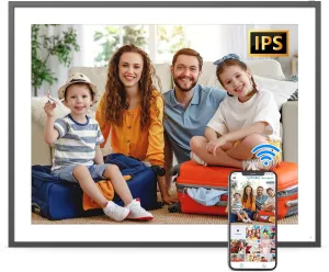 Smart Digital Picture Frame 19-inch-Photo-Frame - Dual-WiFi Large Digital Frame, Touch Screen, 64GB, Full Function, Wall Mountable, Easily Sharing Photos Videos via App Email, Unlimited Cloud Storage