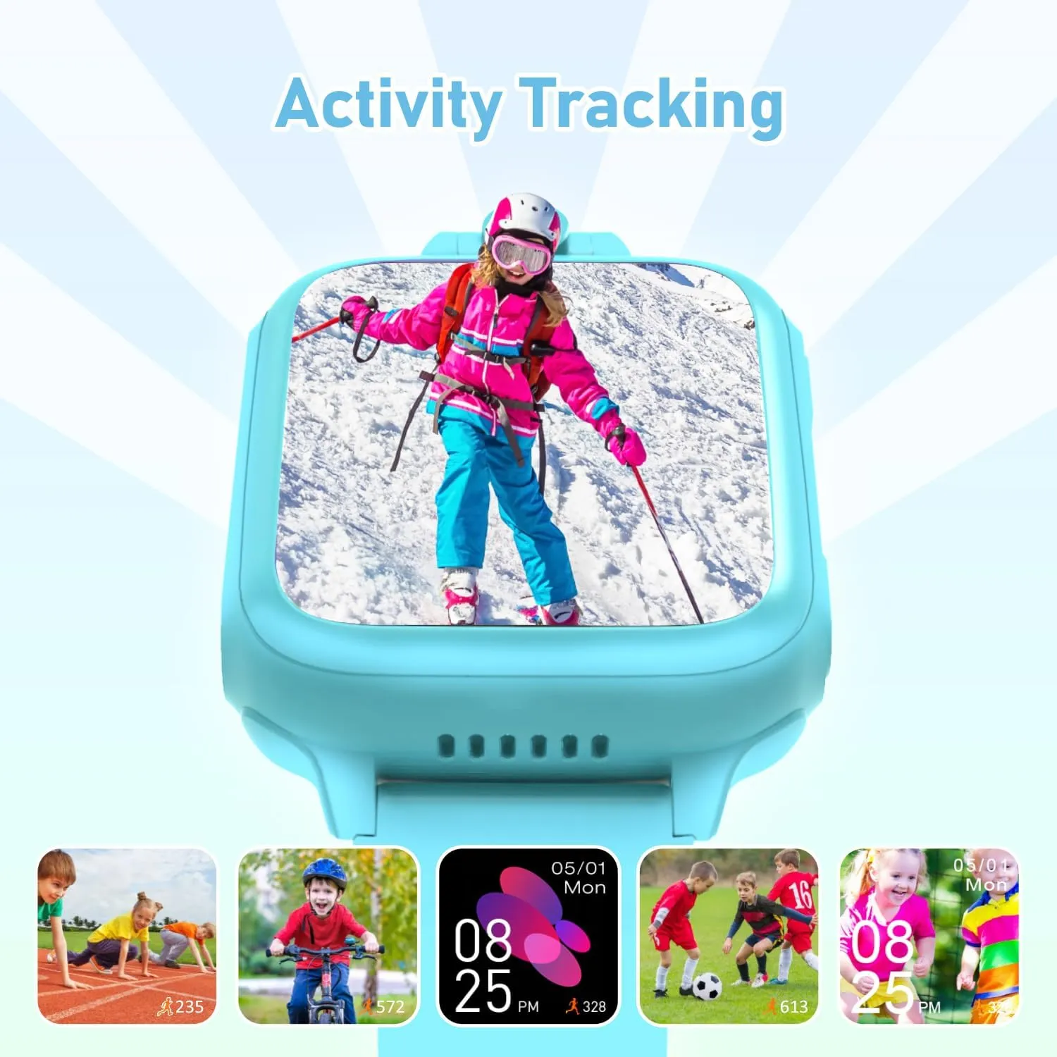 Smart Watch for Kids, Kids Watch with 26 Games Camera Video Recorder Music Alarm Calculator Calendar Flashlight Stopwatch Pedometer, Fun Birthday Gifts Boys Watch Toys for 4-16 Year Olds Blue