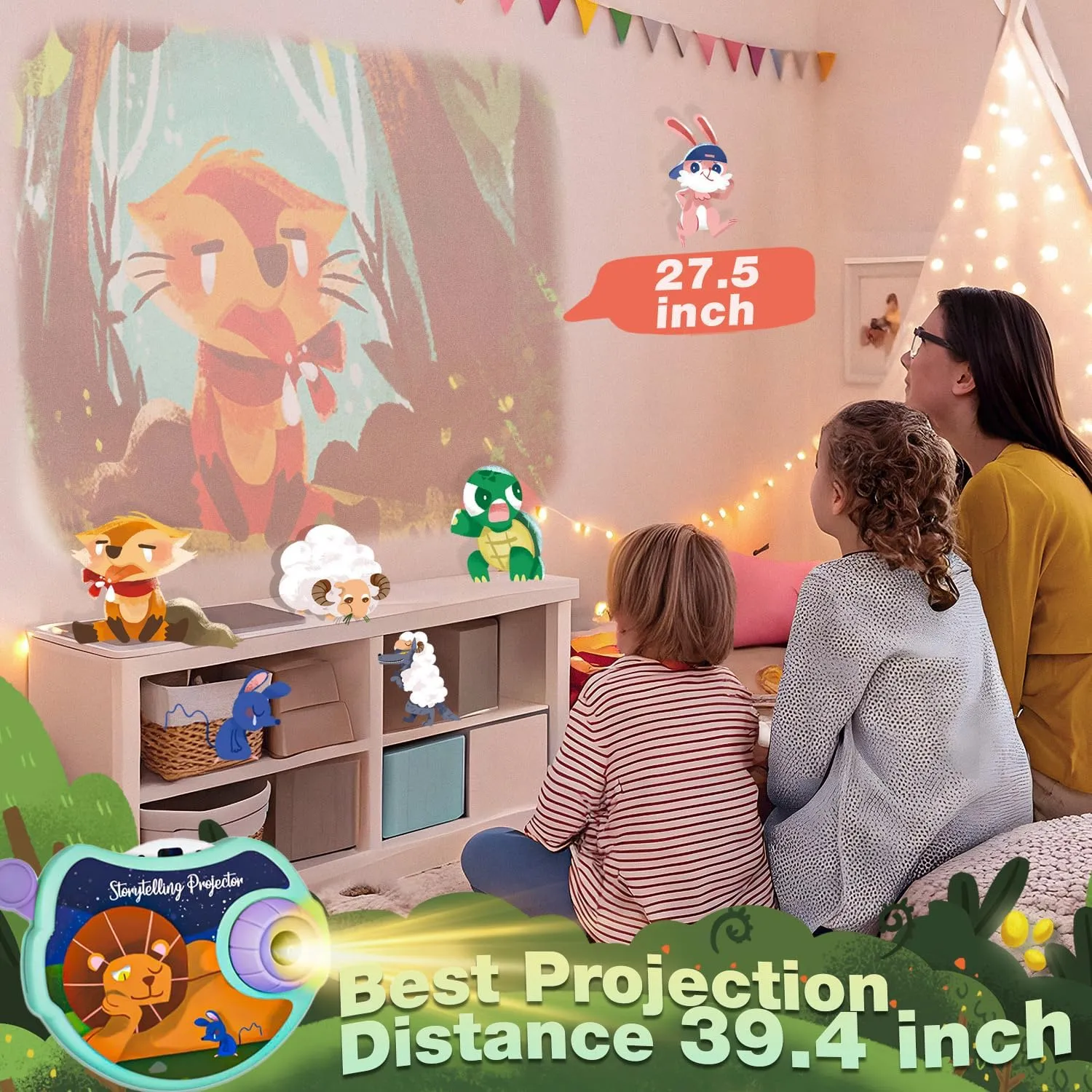 SMILESSKIDDO Storytelling Projector for Kids - Kids Projector Story Book, Bedtime Stories, 6 (Aesop Fables) Discs with Clear Projection, Educational Gift Story Toys for 3 4 5 6 Year Old Boys & Girls